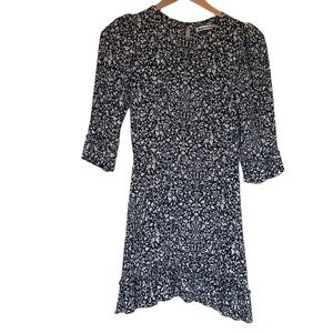 Reformation ruffle hem multicolor mini dress